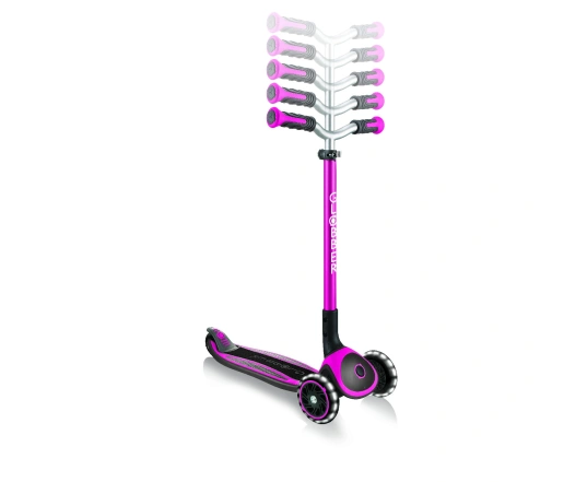 Самокат GLOBBER серії MASTER LIGHTS рожевий, колеса з підсвіткою, 50кг, 4+
