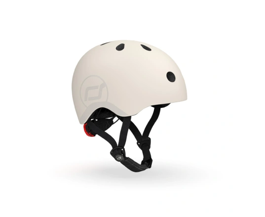 Шолом захисний дитячий Scoot and Ride, світло-сірий, з ліхтариком, 51-55см