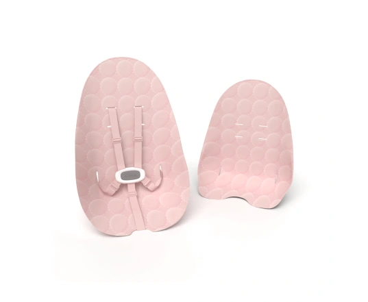 Стульчик для кормления Bloom Fresco White в комплекте с хлопковыми вкладышами - Blush pink