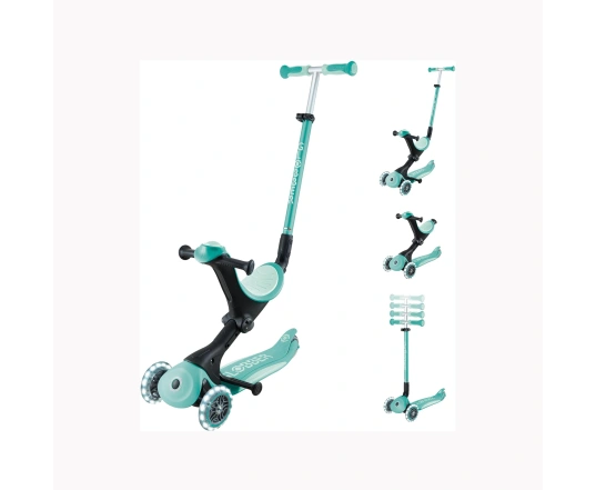 Самокат GLOBBER серії GO UP DELUXE LIGHTS 5в1 м'ятний, колеса світяться 20/50кг
