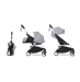 Універсальна коляска 2 в 1 Stokke YOYO³ + компактна люлька BABYZEN Stone (шасі White)