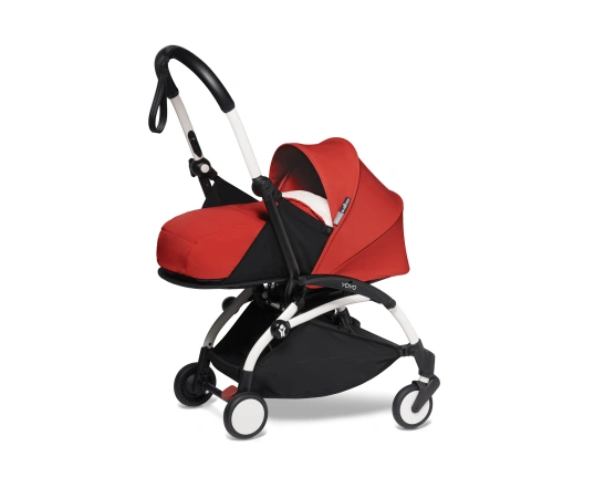 Універсальна коляска 2 в 1 Stokke YOYO³ + компактна люлька BABYZEN Red (шасі White)