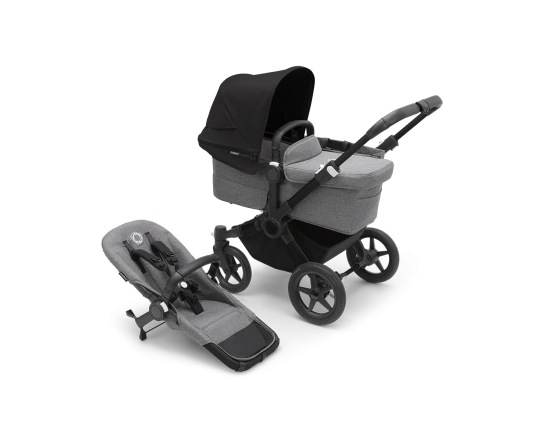 Універсальна коляска 2в1 Bugaboo Donkey5 Mono Midnight black/Grey mélange-Midnight black