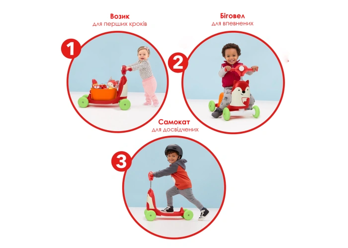 Купити Каталка-самокат SKIP HOP Лисичка з доставкою по Україні | KIDSLINE-42 - зображення