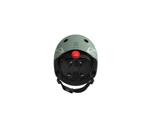 Шолом захисний дитячий Scoot and Ride, зелений, з ліхтариком, 45-51см