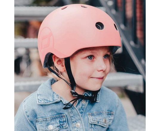 Шолом захисний дитячий Scoot and Ride, персик, з ліхтариком, 45-51см