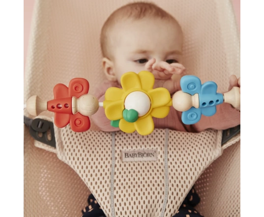 Кресло - шезлонг Bliss BabyBjörn сетка - Розовый-перламутровый 