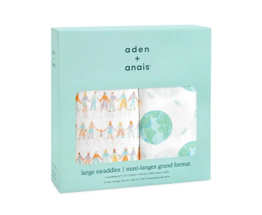 Набір пелюшок Aden + Anais 2 шт (120*120 cм бавовняний муслін) In this together
