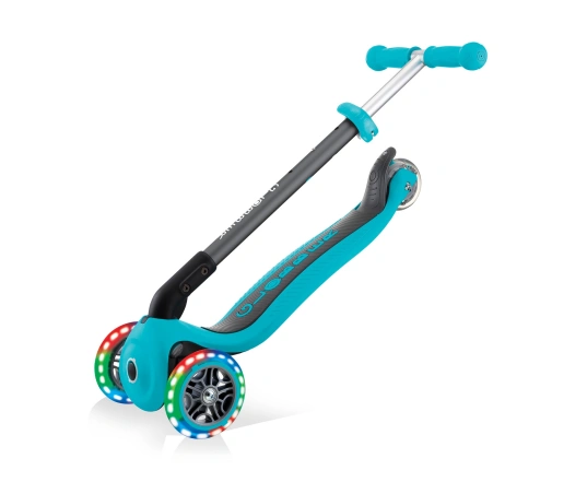 Самокат GLOBBER серії PRIMO FOLDABLE LIGHTS, бірюзовий, колеса з підсвіткою, 50кг, 3+