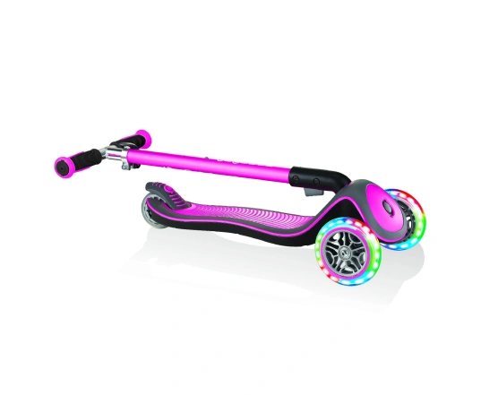 Самокат GLOBBER серії ELITE DELUXE рожевий, колеса з підсвіткою, 50кг, 3+, 3 колеса