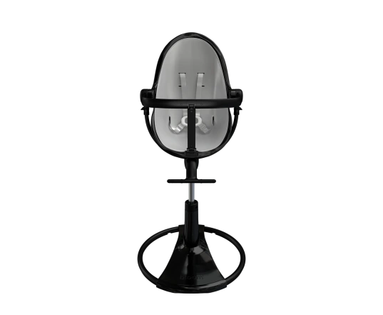 Стульчик для кормления Bloom Fresco Black в комплекте с вкладышами из экокожи - Lunar silver