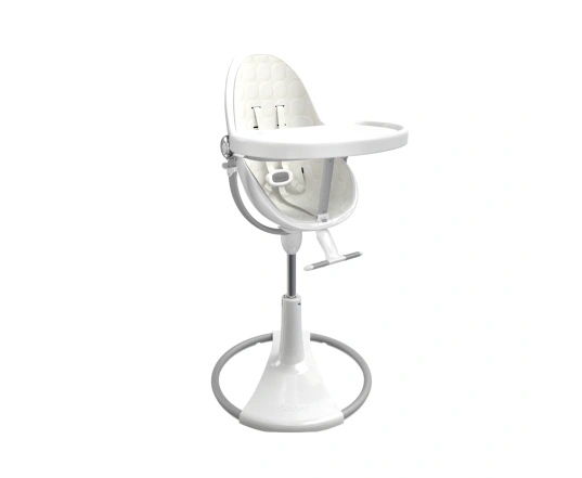 Стульчик для кормления Bloom Fresco White в комплекте с хлопковыми вкладышами -  Coconut white