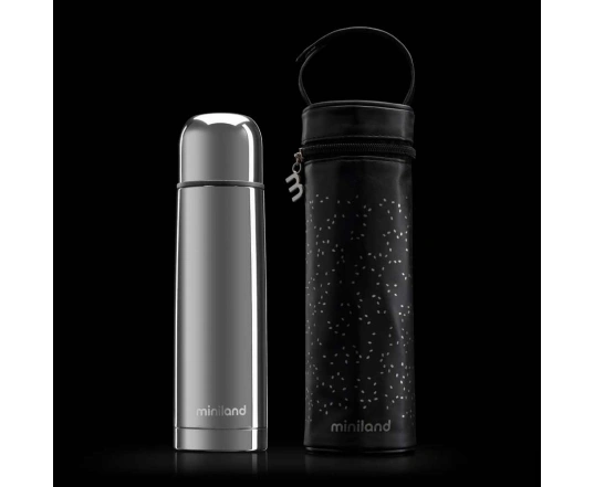 Термос для жидкостей серебро + термосумка Miniland Deluxe Thermos Silver 500ML