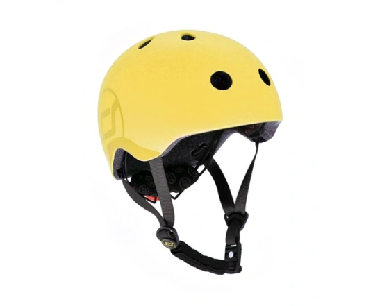 Шолом захисний дитячий Scoot and Ride, лимон, з ліхтариком, 51-55см