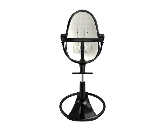 Стульчик для кормления Bloom Fresco Black в комплекте с хлопковыми вкладышами - Coconut white