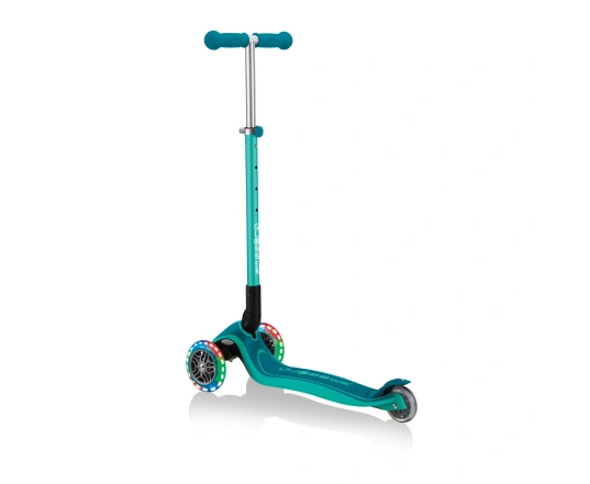 Самокат GLOBBER серії PRIMO FOLDABLE PLUS LIGHTS, зелений, колеса з підсвіткою, 50кг, 3+