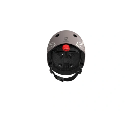 Шолом захисний дитячий Scoot and Ride, коричневий, з ліхтариком, 45-51см