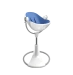 Стульчик для кормления Bloom Fresco White в комплекте с вкладышами из экокожи - Riviera blue