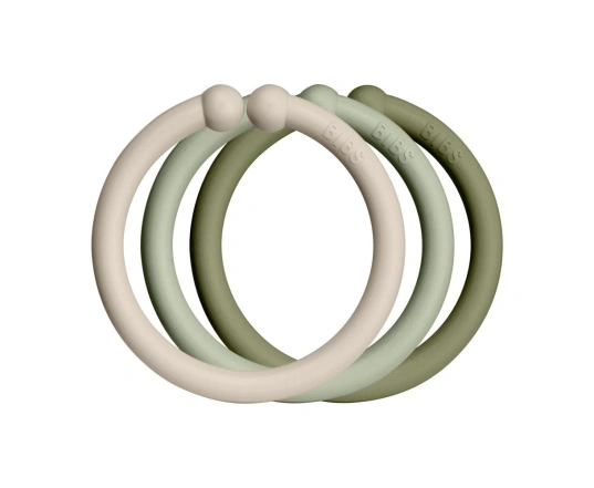 Іграшки - прорізувачі BIBS Loops 12 PACK Vanilla/Sage/Olive