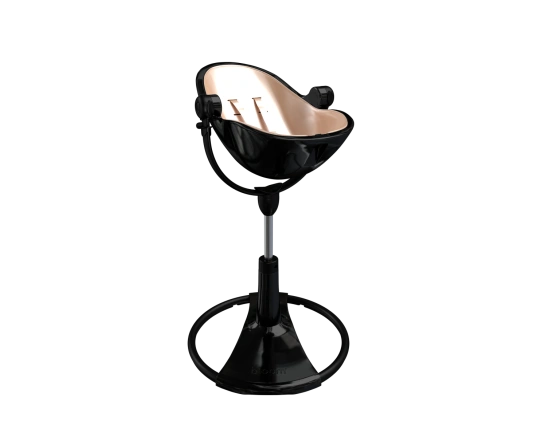 Стульчик для кормления Bloom Fresco Black в комплекте с вкладышами из экокожи - Rose Gold