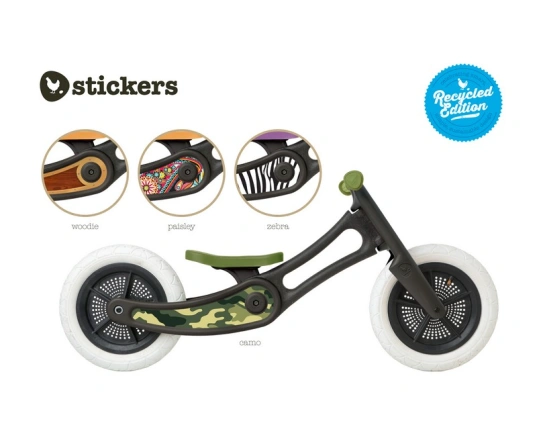 Наклейки на раму для біговела Wishbone Stickers - Camo Green