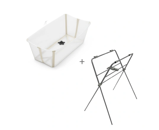 Комплект ванночка для купання Stokke FLEXI BATH та ніжки FLEXI BATH Stand - бежевий