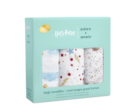 Набір пелюшок Aden + Anais 3 шт (120*120 см, бавовняний муслін) Harry Potter