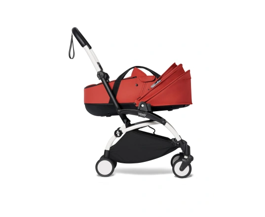 Універсальна коляска Stokke YOYO³ + люлька Bassinet  BABYZEN Red (шасі White)