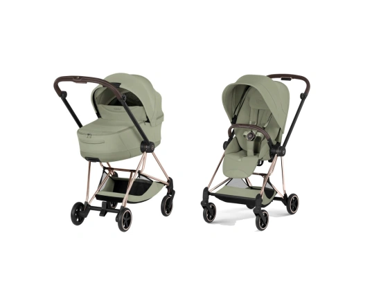 Коляска 2 в 1 Cybex MIOS Style Collection 5.0 - sage green (шасі Rose Gold)