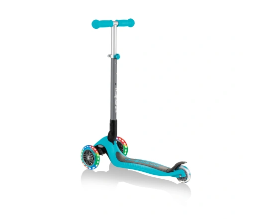 Самокат GLOBBER серії PRIMO FOLDABLE LIGHTS, бірюзовий, колеса з підсвіткою, 50кг, 3+