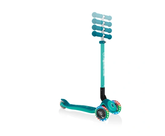 Самокат GLOBBER серії PRIMO FOLDABLE PLUS LIGHTS, зелений, колеса з підсвіткою, 50кг, 3+