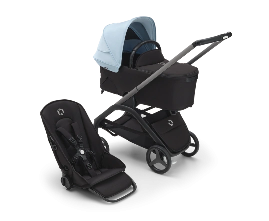 Универсальная коляска 2в1 Bugaboo DRAGONFLY - black/grey melange skyline blue