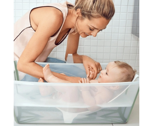 Комплект ванночка для купання Stokke FLEXI BATH та підставка - блакитний