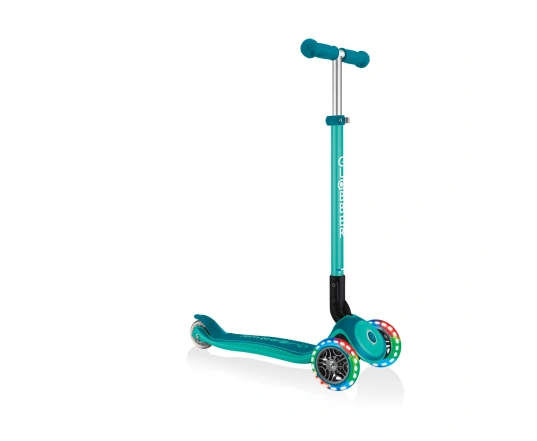 Самокат GLOBBER серії PRIMO FOLDABLE PLUS LIGHTS, зелений, колеса з підсвіткою, 50кг, 3+