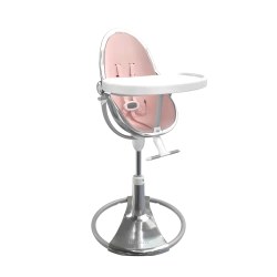 Стільчик для годування Bloom Fresco Silver в комплекті із вставками з екошкіри - Rosewater - зображення