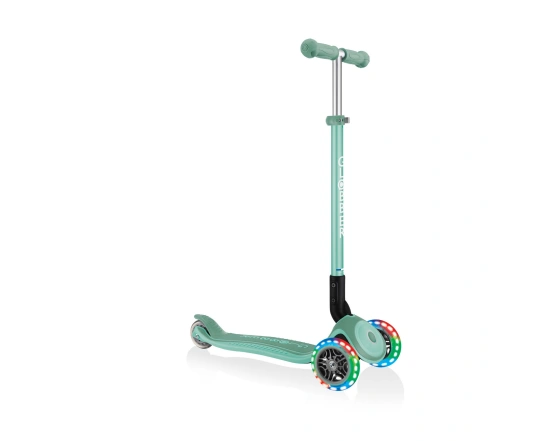 Самокат GLOBBER серії PRIMO FOLDABLE PLUS LIGHTS, м'ятний, колеса з підсвіткою, 50кг, 3+