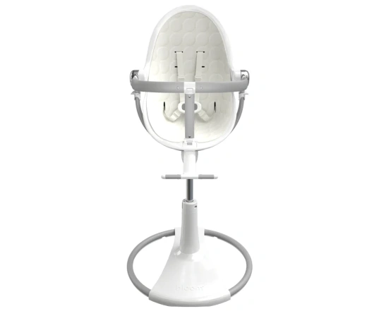 Стульчик для кормления Bloom Fresco White в комплекте с хлопковыми вкладышами -  Coconut white