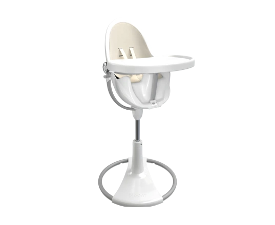 Стульчик для кормления Bloom Fresco White в комплекте с вкладышами из экокожи - Coconut white