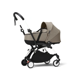Универсальная коляска 2 в 1 с люлькой newborn shell Stokke YOYO³ Taupe (шасси White) - изображение