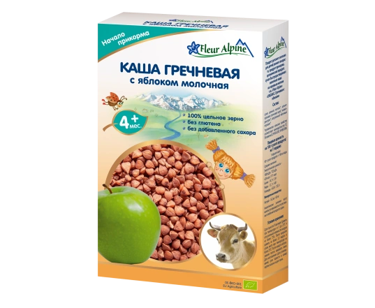 Каша молочна Fleur Alpine Гречана з яблукми 200г.