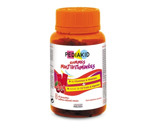 Натуральні ведмежуйки мультивітаміни PEDIAKID GOMMES MULTIVITAMINEES, 60 жувальних вітамінів