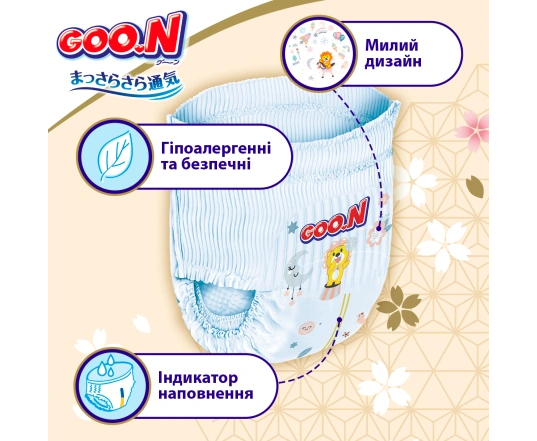 Трусики-підгузки GOO.N Premium Soft для дітей 15-25 кг (розмір 6(2XL), унісекс, 30 шт)