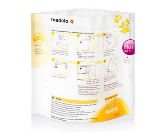 Пакети для парової стерилізації в мікрохвильовій печі Medela (Quick Clean Microwave Bags) 5 шт.