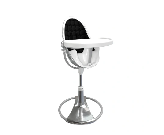 Стульчик для кормления Bloom Fresco Silver в комплекте с хлопковыми вкладышами - Midnight black