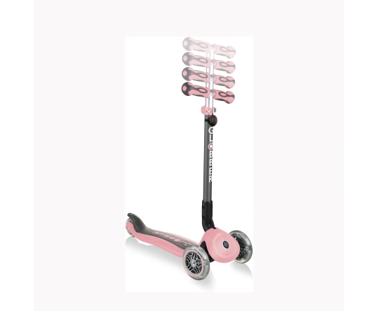 Самокат GLOBBER серії GO UP DELUXE LIGHTS 5в1 пастельно-рожевий, колеса світяться 20/50кг