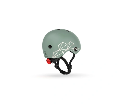 Шолом захисний дитячий Scoot and Ride, зелений, з ліхтариком, 45-51см