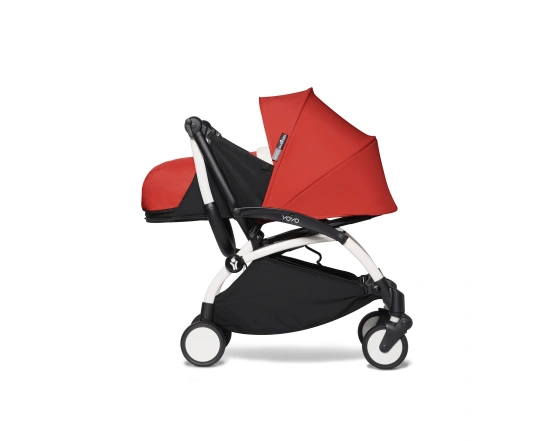 Універсальна коляска Stokke YOYO³ + компактна люлька BABYZEN Red (шасі White)