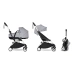 Универсальная коляска 2 в 1 Stokke YOYO³ + люлька Bassinet BABYZEN Stone (шасси White)