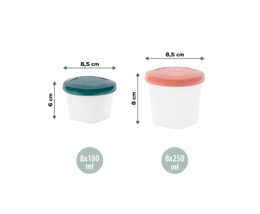 Набор контейнеров для еды Babymoov Babybols Kit 8x250ml + 8x180ml 