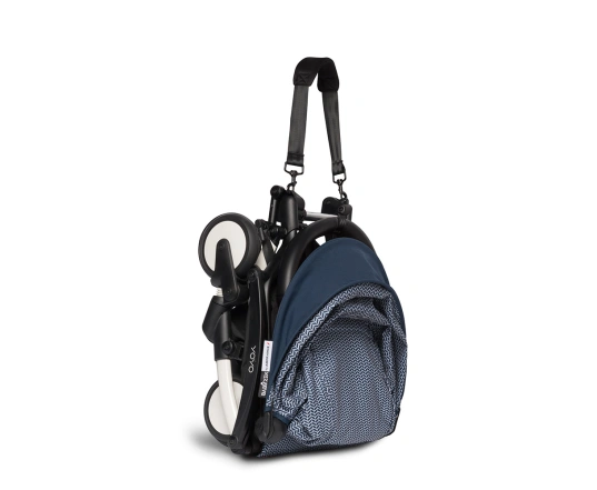Універсальна коляска 2 в 1 Stokke YOYO³ + люлька Bassinet  BABYZEN Navy Blue/AF Airfrance (шасі White)
